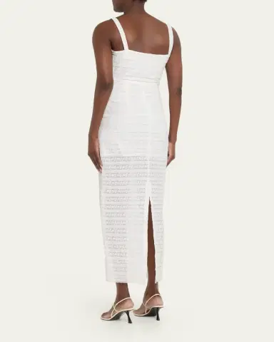 LoveShackFancy Verna Lace Stripe Midi Dress | Thumbnail 3