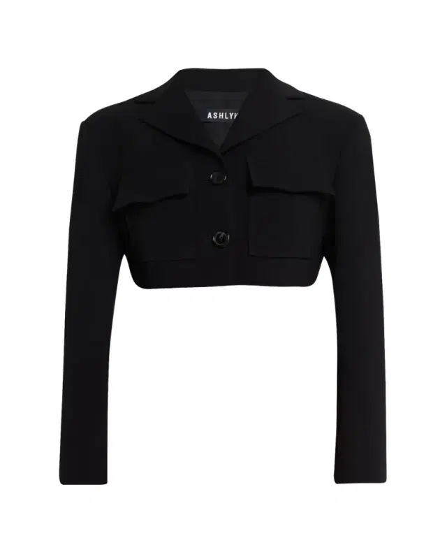 ASHLYN Elizabeth Flap-Pocket Buttoned Jacket
