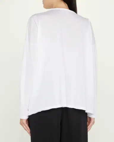 Eskandar Long-Sleeve Scoop-Neck Lightweight T-Shirt | Thumbnail 3 Eskandar Long-Sleeve Scoop-Neck Lightweight T-Shirt | Thumbnail 3