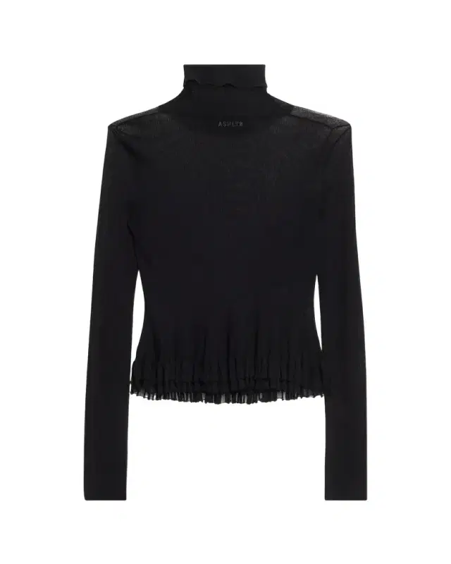 ASHLYN Meritt Ruffle Sheer Rib Turtleneck Sweater