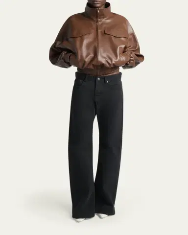 Balenciaga High-Collar Leather Blouson Jacket | Thumbnail 2