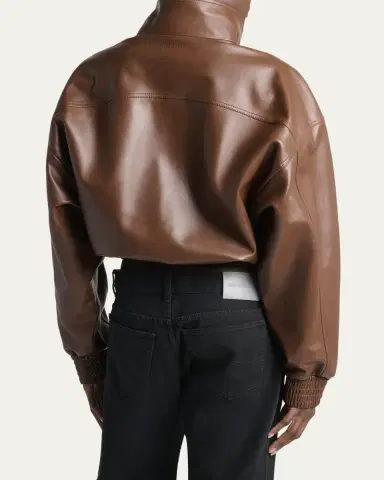 Balenciaga High-Collar Leather Blouson Jacket | Thumbnail 3