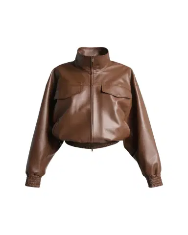 Balenciaga High-Collar Leather Blouson Jacket | Thumbnail 1