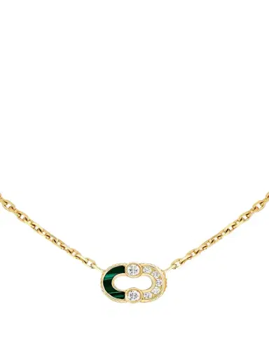 Viltier Magnetic Semi-Necklace with Malachite and Diamonds | Thumbnail 1