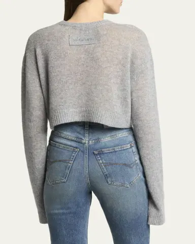 Balenciaga Cashmere Open-Knit Crop Sweater | Thumbnail 3 Balenciaga Cashmere Open-Knit Crop Sweater | Thumbnail 3