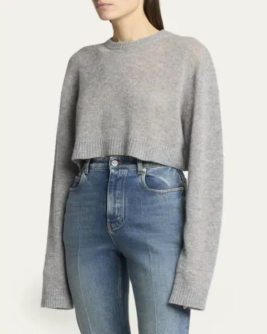 Balenciaga Cashmere Open-Knit Crop Sweater | Thumbnail 4 Balenciaga Cashmere Open-Knit Crop Sweater | Thumbnail 4