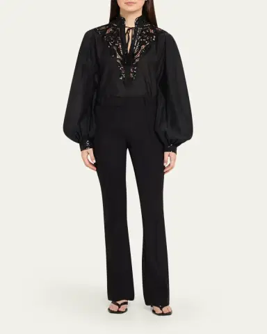Kobi Halperin Harper Sequin Lace-Yoke Blouse | Thumbnail 2 Kobi Halperin Harper Sequin Lace-Yoke Blouse | Thumbnail 2