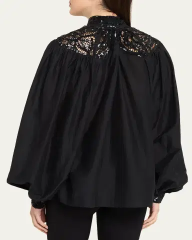 Kobi Halperin Harper Sequin Lace-Yoke Blouse | Thumbnail 3 Kobi Halperin Harper Sequin Lace-Yoke Blouse | Thumbnail 3