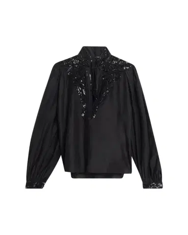Kobi Halperin Harper Sequin Lace-Yoke Blouse | Thumbnail 1 Kobi Halperin Harper Sequin Lace-Yoke Blouse | Thumbnail 1