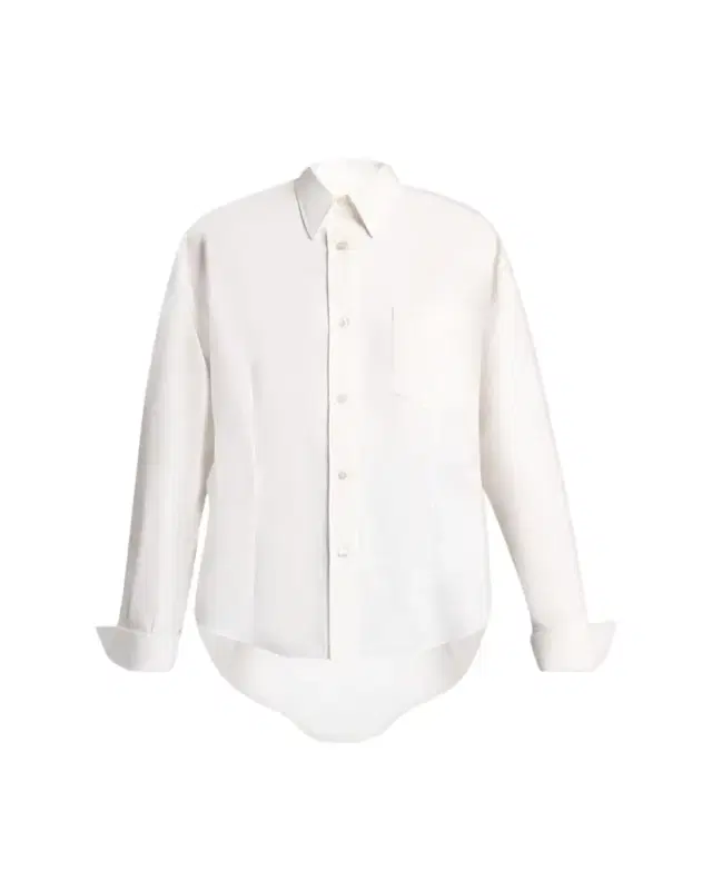 Organdi Cotton-Silk Poplin Cocoon Collared Shirt