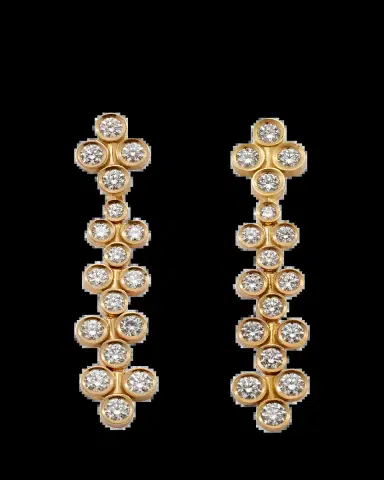 Viltier Clique Cascade Diamond Bezel Drop Earrings | Thumbnail 2