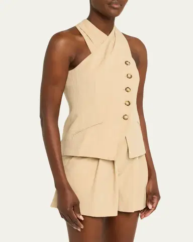 Veronica Beard Pacey Halter Vest | Thumbnail 4 Veronica Beard Pacey Halter Vest | Thumbnail 4