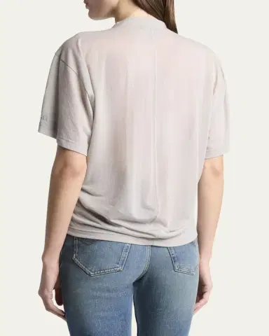 Balenciaga Transparent Jersey Draped T-Shirt | Thumbnail 3 Balenciaga Transparent Jersey Draped T-Shirt | Thumbnail 3