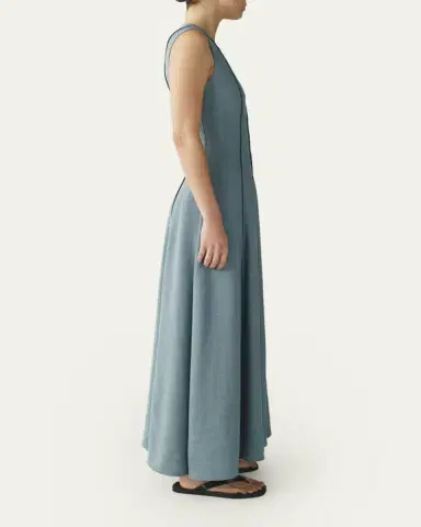 Attersee Sleeveless Raw-Edge Paneled Fluid Viscose Maxi Dress | Thumbnail 4