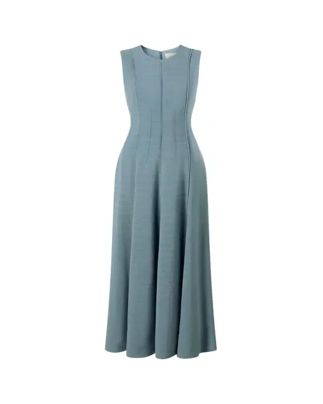 Attersee Sleeveless Raw-Edge Paneled Fluid Viscose Maxi Dress