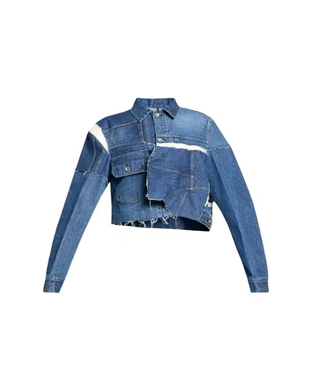 Reconstructed Crop Denim Jacket