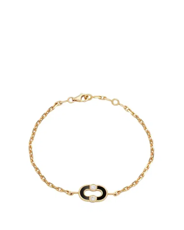 Viltier Magnetic Onyx Bracelet in 18K Yellow Gold and Diamonds