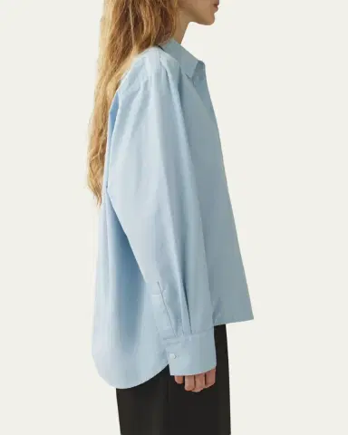 Attersee Slub Cotton Poplin Button-Down Cocoon Shirt | Thumbnail 4 Attersee Slub Cotton Poplin Button-Down Cocoon Shirt | Thumbnail 4