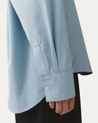 Attersee Slub Cotton Poplin Button-Down Cocoon Shirt | Thumbnail 5 Attersee Slub Cotton Poplin Button-Down Cocoon Shirt | Thumbnail 5
