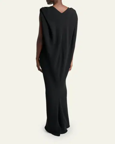 Balenciaga Sleeveless Silk-Wool Crepe Sack Maxi Dress | Thumbnail 3