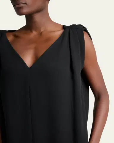 Balenciaga Sleeveless Silk-Wool Crepe Sack Maxi Dress | Thumbnail 5