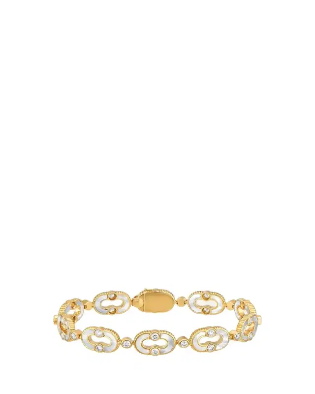 Viltier Magnetic Enchainée 18K Yellow Gold, Mother-Of-Pearl & 1.89 TCW Diamond Bracelet