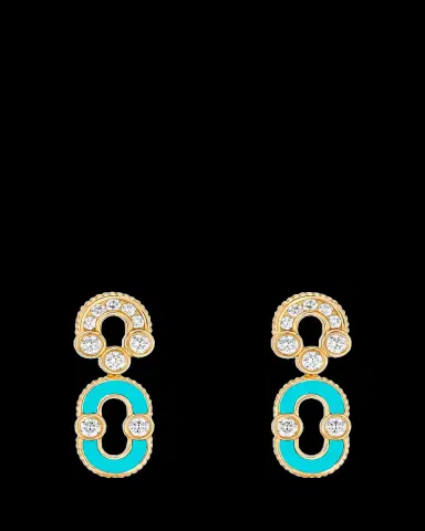 Viltier 18K Gold, Turquoise & 0.95 TCW Drop Earrings | Thumbnail 2