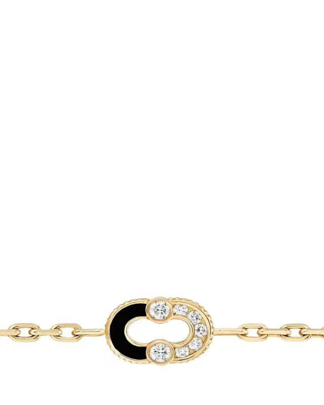 Viltier Magnetic Semi 18K Yellow Gold, Onyx & 0.26 TCW Diamond Charm Bracelet