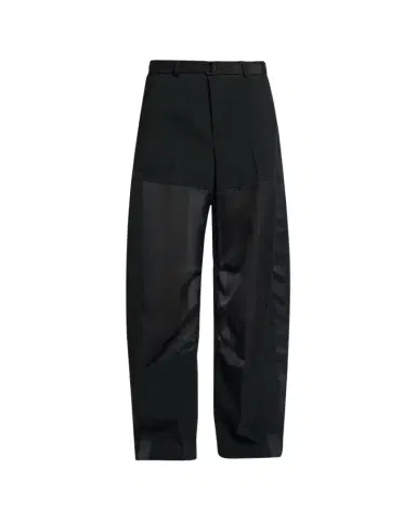 sacai Patchwork Wool Wide-Leg Pants With Belt | Thumbnail 1