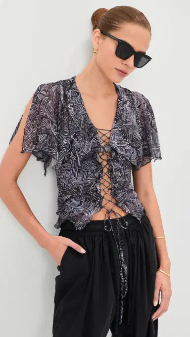 Isabel Marant Thanais Silk Top Faded Night | Thumbnail 2 Isabel Marant Thanais Silk Top Faded Night | Thumbnail 2