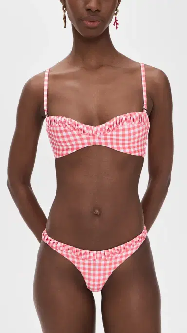Peixoto Millie Bikini Bottoms Sriracha Gingham M | Thumbnail 4