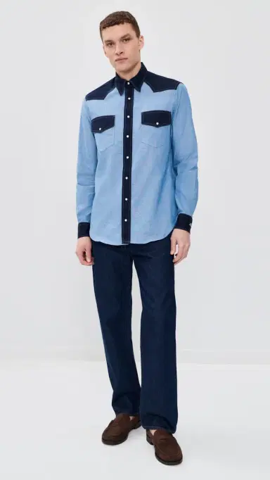 Nicholas Daley Western Shirt Navy | Thumbnail 5 Nicholas Daley Western Shirt Navy | Thumbnail 5