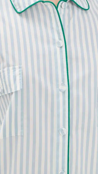 Lunya Airy Cotton Piped Button Down Pajama Top tillwater Stripe/pring | Thumbnail 6 Lunya Airy Cotton Piped Button Down Pajama Top tillwater Stripe/pring | Thumbnail 6