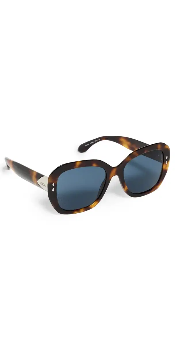 Hexagonal Sunglasses Brown Havana One Size