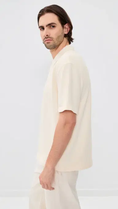 Madewell Cotton Short Sleeve Polo Parchment M | Thumbnail 4
