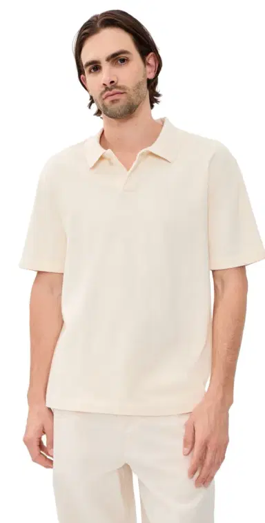 Madewell Cotton Short Sleeve Polo Parchment M | Thumbnail 1