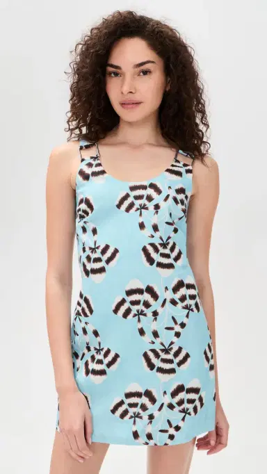 ROAME. Ariana Mini Dress Azul Bloom L | Thumbnail 2 ROAME. Ariana Mini Dress Azul Bloom L | Thumbnail 2