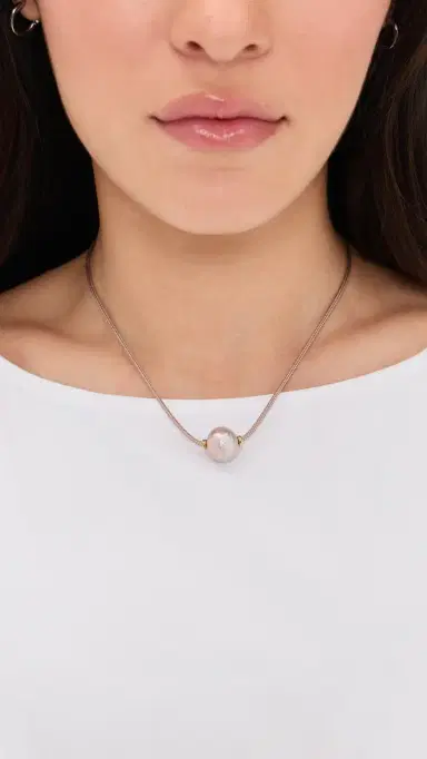 EF COLLECTION 14k Gold Mara Choker Necklace In Beach | Thumbnail 3 EF COLLECTION 14k Gold Mara Choker Necklace In Beach | Thumbnail 3
