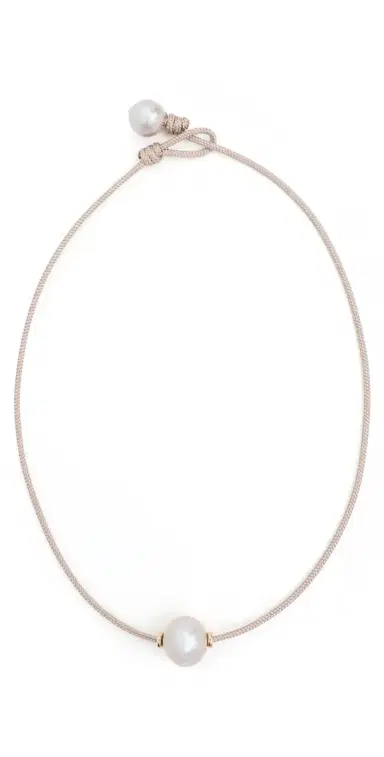 EF COLLECTION 14k Gold Mara Choker Necklace In Beach | Thumbnail 1 EF COLLECTION 14k Gold Mara Choker Necklace In Beach | Thumbnail 1