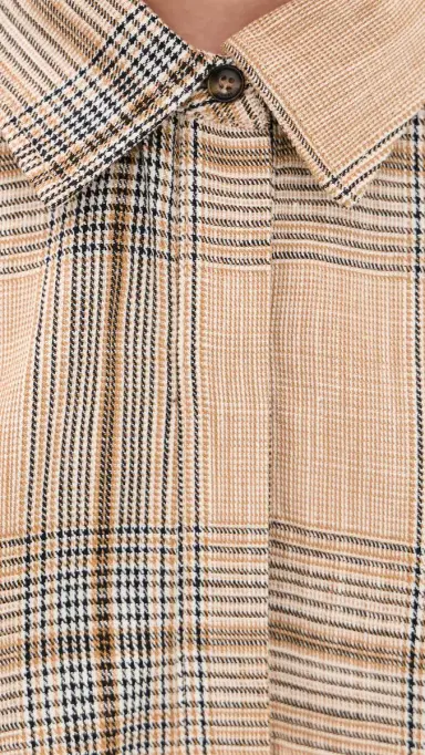 SIMKHAI Jensen Wrap Dress Rattan Plaid | Thumbnail 6 SIMKHAI Jensen Wrap Dress Rattan Plaid | Thumbnail 6