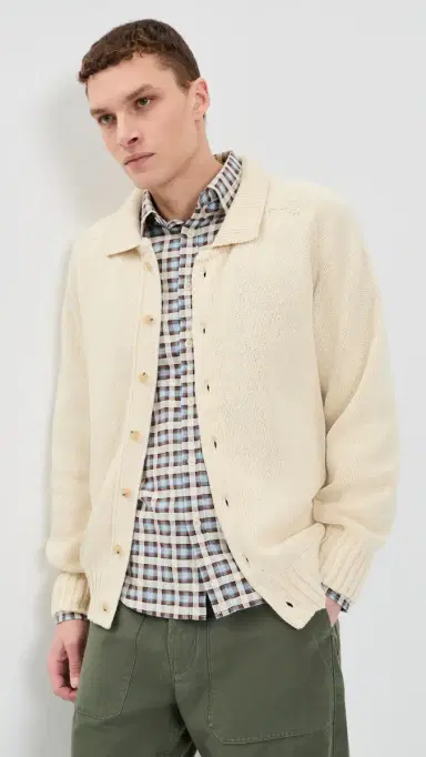 Howlin' Echoes of Dust Collared Cardigan Ecru Sand | Thumbnail 2