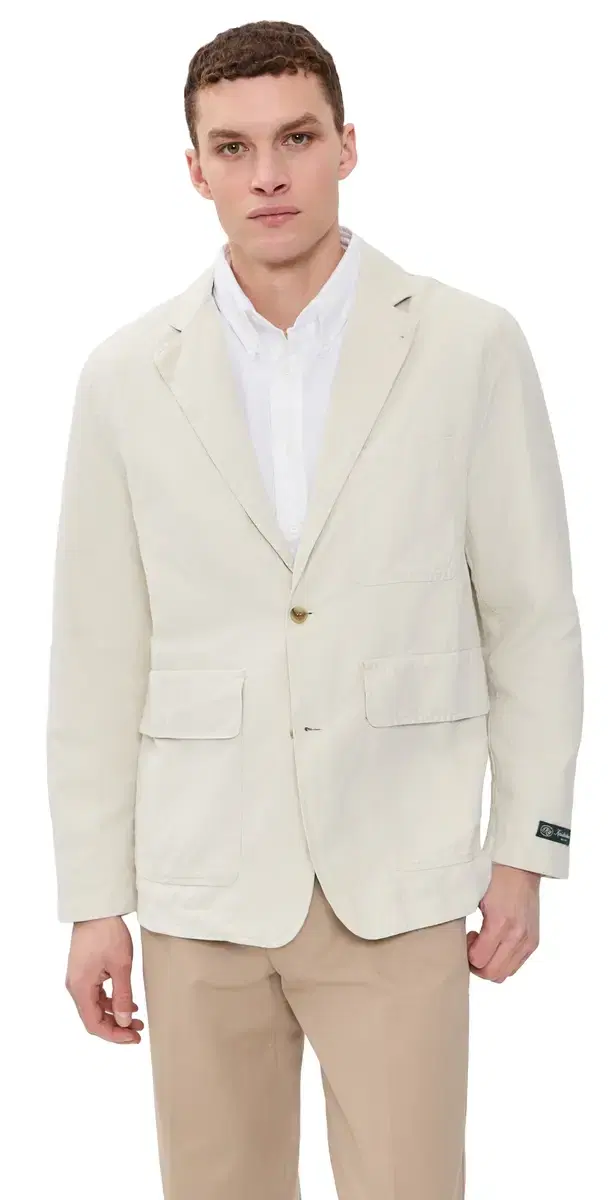 ane Twill Cotton & inen Suit Jacket Birch