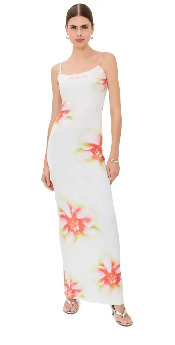 Casablanca Glitch Orchid oft Ribbed Maxi Dress Glitch Orchid
