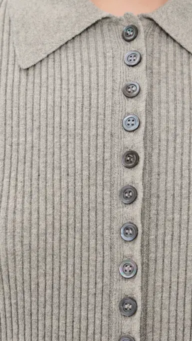 RÓHE Elongated Ribbed Cardigan Light Grey Melange | Thumbnail 6 RÓHE Elongated Ribbed Cardigan Light Grey Melange | Thumbnail 6