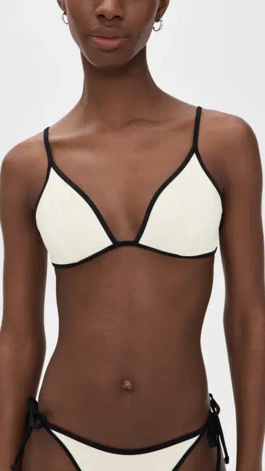 Onia Aimee Bikini Top Egret/Black | Thumbnail 2