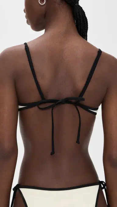 Onia Aimee Bikini Top Egret/Black | Thumbnail 3