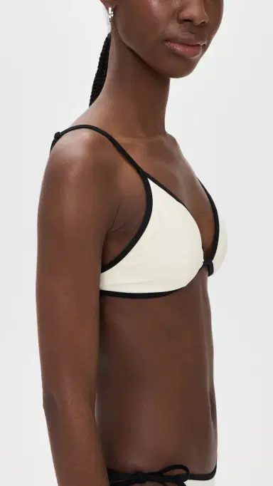 Onia Aimee Bikini Top Egret/Black | Thumbnail 4