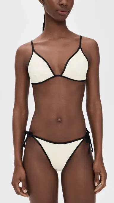 Onia Aimee Bikini Top Egret/Black | Thumbnail 5
