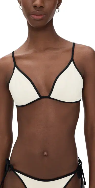 Onia Aimee Bikini Top Egret/Black | Thumbnail 1