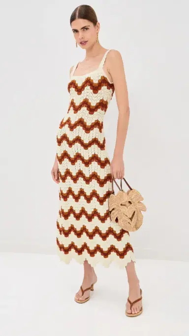 ESCVDO area Crochet Maxi Dress /Tobacco | Thumbnail 2